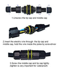 3 Way Waterproof Electrical Junction Box IP68 Outdoor Shielded Connector for Underground Cables assembly instructions