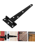 8 Piece 5 Inch Galvanized Steel T Shape Door Hinges Black Finish Detachable Weld On Hinges for Shed Doors Cabinet and Mobile Home Doors