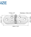 Heavy Duty Folding Table Hinges 4 Pack Stainless Steel Round Edge Brackets Easy Install Hardware For Furniture Build Solid Pivot Zero Drama Assembly Silver Finish Top Shelf Hardware Pick For Weekend Builders dimensions showing size and thickness