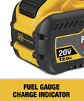 Swappable Power Tool Battery With A Rock Solid 12 Amp Hour Run Time For 20V And 60V Max Systems Featuring Built In LED Fuel Gauge.