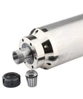 Badass 7.5KW Water Cooled Spindle Motor Featuring 380V Variable Frequency Control ER32 Collet Setup And 125mm Body close-up showing collet and spindle details.