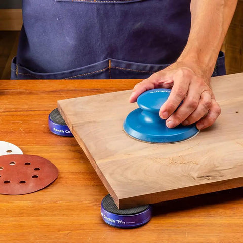 Person using 2 Piece Sanding Block Set For 5 Inch Hook And Loop Discs Durable And Versatile For Softening Edges Detail Sanding