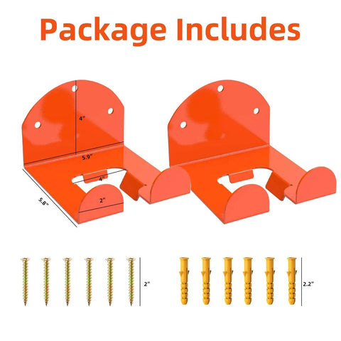 Two Pack Heavy Duty Garage Trimmer Rack Wall Mount Organizer For Grass Trimmers And Weed Eaters Plus Power Tools with screws