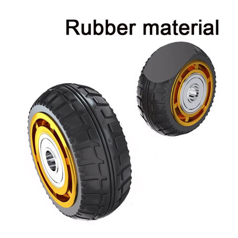 Set Of Four 8 Inch Heavy Duty Solid Rubber Swivel Casters With Brake Puncture Proof Silent Glide Industrial Fixed Plate Built Different For Smooth Rolling And Serious Hauling Power, showcasing solid rubber wheels.