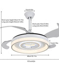 Pwefhsdjvh Ceiling Fan with LED Light 6-Speed Remote Control, 42in diameter, modern design with adjustable blades and integrated light.