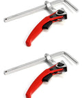 Ratcheting Table Clamp Set 2 Pack Quick Release Bar Clamps With 6 5 16 Inch Capacity And 2 5 16 Inch Throat Depth For Sanding And Cutting