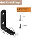 18 Pack L Shape Corner Brackets Stainless Steel Heavy Duty Black 2 Inch Shelf Brackets With Long Screws For Wood Furniture