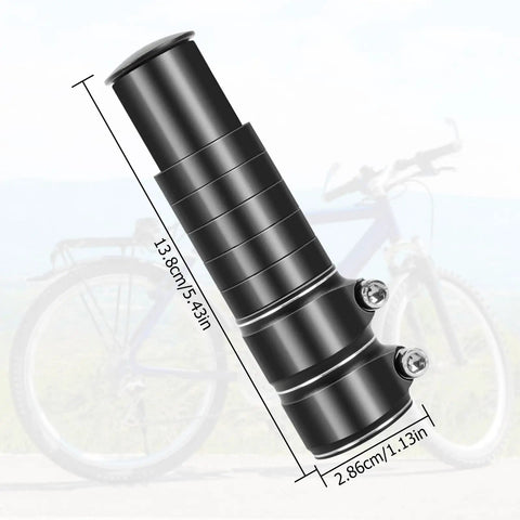 Adjustable Bike Stem Riser Extender 1-1/8 Inch, 28.6mm Clamp, Aluminum Alloy Lightweight Build, Bar Height Up To 5.3 Inches shown