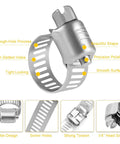 Heavy Duty Stainless Steel Hose Clamps 24 Pack Size 4 Worm Gear Drive Beefy Build For Tough Automotive Fuel Lines One Quarter To Five Eighth Inch Corrosion Resistant SAE Standard