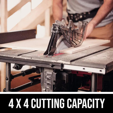 Powerful 15 Amp 10 Inch Portable Jobsite Table Saw With Folding Stand Rack And Pinion Fence Rails Micro Adjustable Blade
