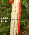 Close-up of Backyard Archery Target for Adults and Youth, showing 2.4in thickness and durable straw material, red ring edge visible