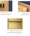 Heavy Duty Electronic Key Lock Safe Box With Built In Alarm 32Mm Lock 35 By 25 By 25 Cm Safebox interior and lock details