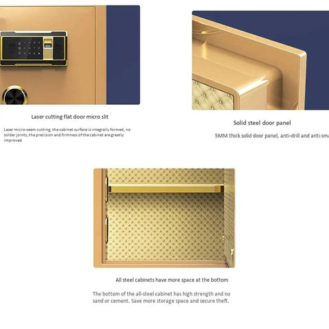 Heavy Duty Electronic Key Lock Safe Box With Built In Alarm 32Mm Lock 35 By 25 By 25 Cm Safebox interior and lock details