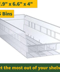 Heavy Duty Garage Storage Rack With 25 Slanted Clear Bins Built Like A Tank Rock Solid Steel Utility Shelf Supports Up To 600 Pounds, clear bins size 17.9" x 6.6" x 4".