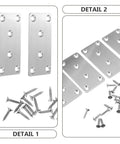 Six Pack Stainless Steel Flat Mending Plates For Furniture Repair And Corner Joining with screws for easy install