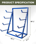 Sturdy Four Tier Shop Storage Rack With Adjustable Steel Bars For Lumber Planks And Piping Rock Solid Workshop Shelving System dimensions 48.25" x 60.875" x 14.5".