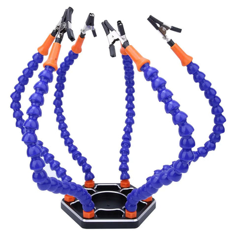 Six Flexible Arm Soldering Clamp Handy Third Hand Tool with Adjustable Helping Hands for PCB Soldering Electronics Hobby Craft