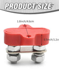 Heavy Duty 2 Piece 5 16 Dual Stud Battery Distribution Block 12 Volt 200 Amp Positive Negative Bus Bar For Auto Marine Truck Built Tough No Sweat Wiring Pro Grade size dimensions shown on red block.