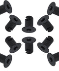 VPZMT .500 Grip 7/16 inch aluminum Dzus button flush Allen head quarter-turn fasteners, 10-pack, black, front view