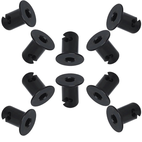 VPZMT .500 Grip 7/16 inch aluminum Dzus button flush Allen head quarter-turn fasteners, 10-pack, black, front view