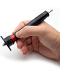 Handheld Mini Pneumatic Chamfering Tool with adjustable depth for metal edge beveling and deburring tasks.
