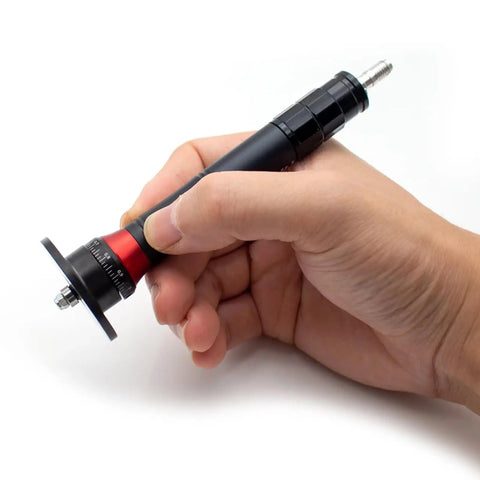 Handheld Mini Pneumatic Chamfering Tool with adjustable depth for metal edge beveling and deburring tasks.