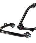 Stock Leveling And Big Lift Upper Control Arms With New Bushings And High Angle Ball Joint For Chevrolet GMC 1500 Trucks RWD And 4WD OE Forged Arms Upgrade For Tougher Wheel Angles And Smoother Alignment black steel UCA set