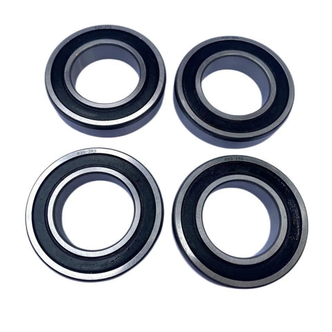 R20-2RS 1-1/4X2-1/4X1/2 Ball Bearing Chrome Steel Double Sealed C3 Clearance shown from top view in a group of four.