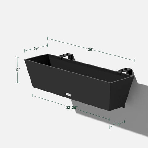 Plastic Railing Planter With Adjustable Brackets For Outdoor Balcony And Fence All Weather Durable Planter Box