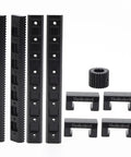 Zinc Alloy Sliding Rail And Toothed Gear Set For Industrial Robots High Precision Linear Motion Kit With Beefed Up Wear Components For DIY Robotics And Automation Projects, black rail and gear set