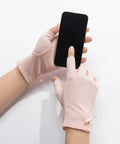 Pink Ice Silk Fingerless Gloves For Summer Outdoor Sports With UV Sun Protection And SPF Touchscreen Compatible Lace Design