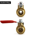 Heavy Duty Brass Ball Valve Set 10 Pack One Quarter Inch Male To Female NPT Shut Off Fittings, double O-ring close-up