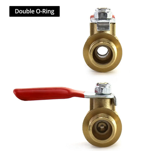 Heavy Duty Brass Ball Valve Set 10 Pack One Quarter Inch Male To Female NPT Shut Off Fittings, double O-ring close-up