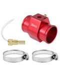 Straight Up Heavy Duty 12V 24V Universal Water Temp Sensor Kit with 38mm red adapter and two hose clamps.