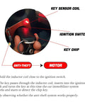 2 Pack Car Key Test Coil Induction Signal Detection Card For Anti Theft Chip Rings, Key Cylinders And Antennas, Handy Auto Locksmith Tool With 1.7 Inch Inner Diameter And 2.7 Inch Outer Diameter, red ABS key sensor coil near ignition switch