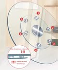 Transparent Tempered Glass Lazy Susan Turntable 360 Degree Rotating Round Serving Plate underside view with metal base