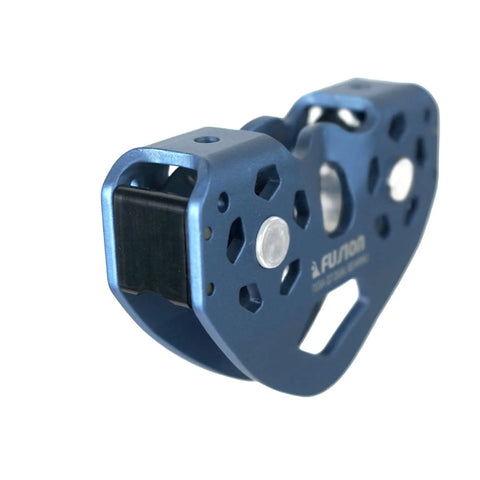Heavy Duty Aluminum Zip Line Pulley System For Backyard Climbing Hauling And Rigging With Smooth Stainless Steel Bearings In Blue