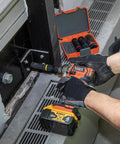 Person using 2 In 1 Impact Socket Set With One Half Inch Drive, 5 Piece Deep Twelve Point Sockets In Dual Sizes For Quick Swaps