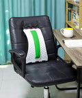 Get That Bad Back Feeling Gone With Emoly Back Stretcher Device For Upper And Lower Pain Relief Plus Lumbar Support Posture Corrector For Office Chair on black chair.