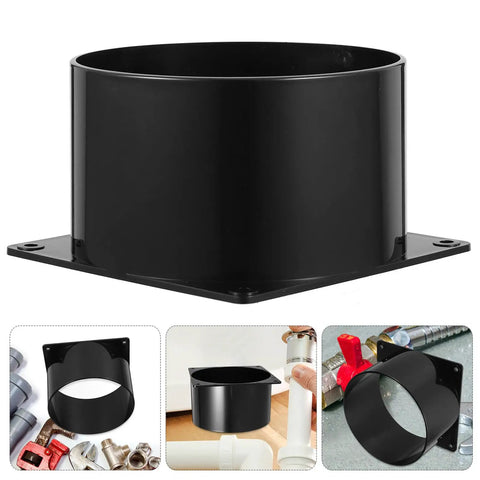 Heavy Duty Abs Rectangular Duct Connector Flange Base Air Vent Fitting Adapter For Hvac And Dust Collection Hose System, black.