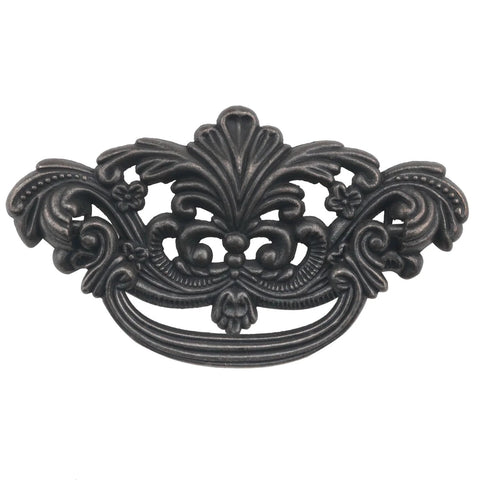 Skeletonized Bronze Cabinet Pulls Set Of 2 With Antique Dark Bronze Finish 4.3 Inch Length 3 Inch Center To Center Zinc Alloy Dresser Handles