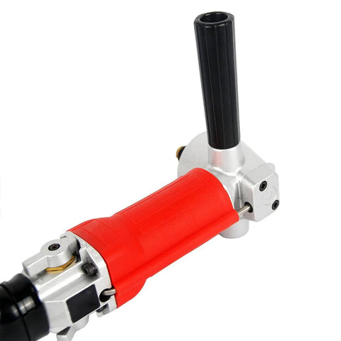 Close-up of Air Powered Wet Polisher Sander 4 Inch Versatile Wet Stone Grinder 4500 RPM Pneumatic Front Exhaust handle and exhaust