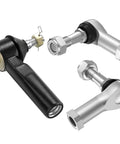 EZGO TXT Golf Cart Ball Joint Kit And Tie Rod End Set Fits 2001 Up 36V Electric Or Gas, Built Tough Right And Left Tie Rod Ends And Steering Back Outer Ball Joint 70695-G01 70902-G01 70902-G02 OEM Compatible. Silver and black metal tie rod ends with ball joints