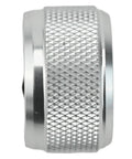 Close-up of aluminum brake knob from Aluminum Brake Knob And Internal Sound Kit For Baitcasting Reels Silver Finish Fits 3, 3.5, 4, And P5 Models