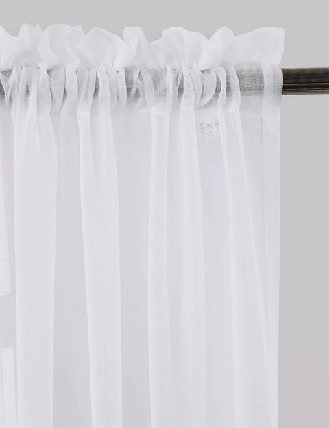 White Sheer Curtains 63 Inch Length Rod Pocket Voile Drapes For Living Room And Bedroom Set Of 2 52 Inch Wide By 63 Inch Long Lightweight