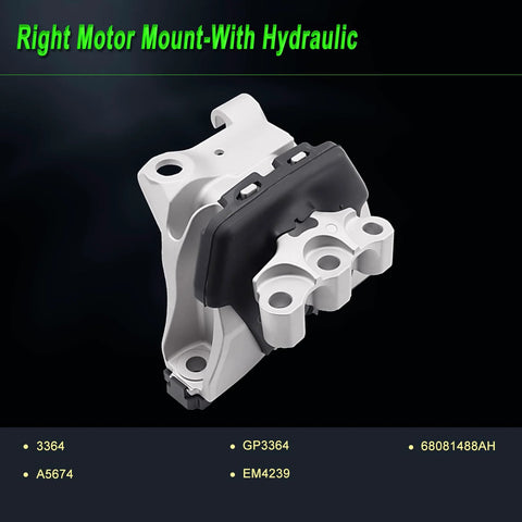 Right motor mount with hydraulic for Engine Motor Mount Set For 2013 2014 2015 2016 Dodge Dart 2.0L 2.4L Replacement