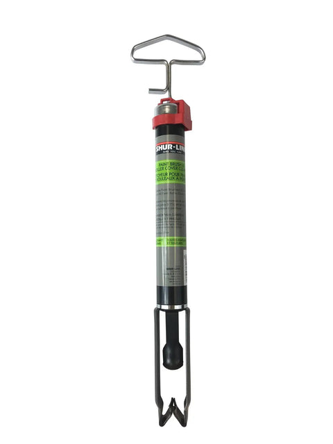 Pro Brush And Roller Spinner Cleaning Tool with heavy duty steel build, double ball bearings, shown standing upright on white background.