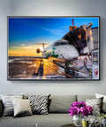 Diamond Painting Kit For Adults 5D Crystal Diamonds Art With Tools And Accessories, DIY Craft For Home Decor Gift, airplane scene
