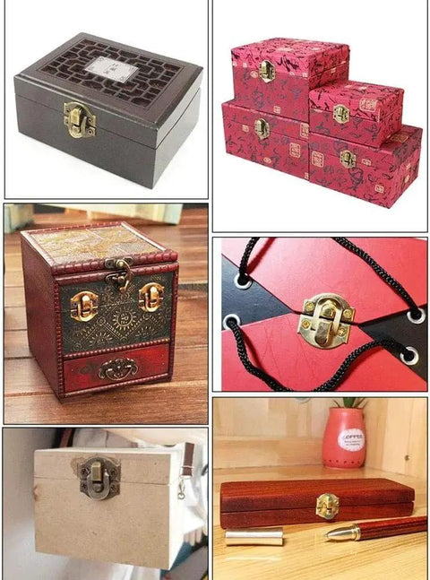 Heavy Duty Toggle Latch Cabinet Lock With Gold Plated Iron Buckle For Secure Storage Joints On Tool Boxes Jewelry Cases Office Drawers And Mailboxes That Get Jammed Loose, Ready To Install For Solid Home Shop Or Gear Bag Use on boxes