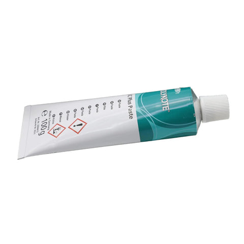 Tube of high temperature copper anti seize paste for threads and assemblies, heat resistant up to 1100 C, prevents galling and cold welding.